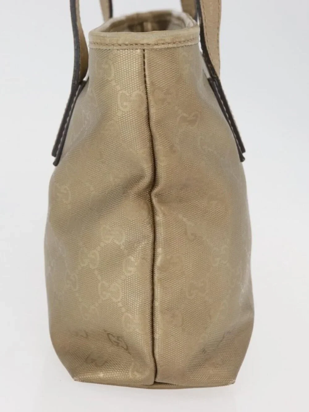 GUCCI GG Implementation Tote Bag PVC Gold 211138 Auth 175419